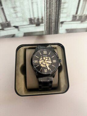 Fossil BQM7130 Flynn Three-Hand Black Stainless Steel Watch